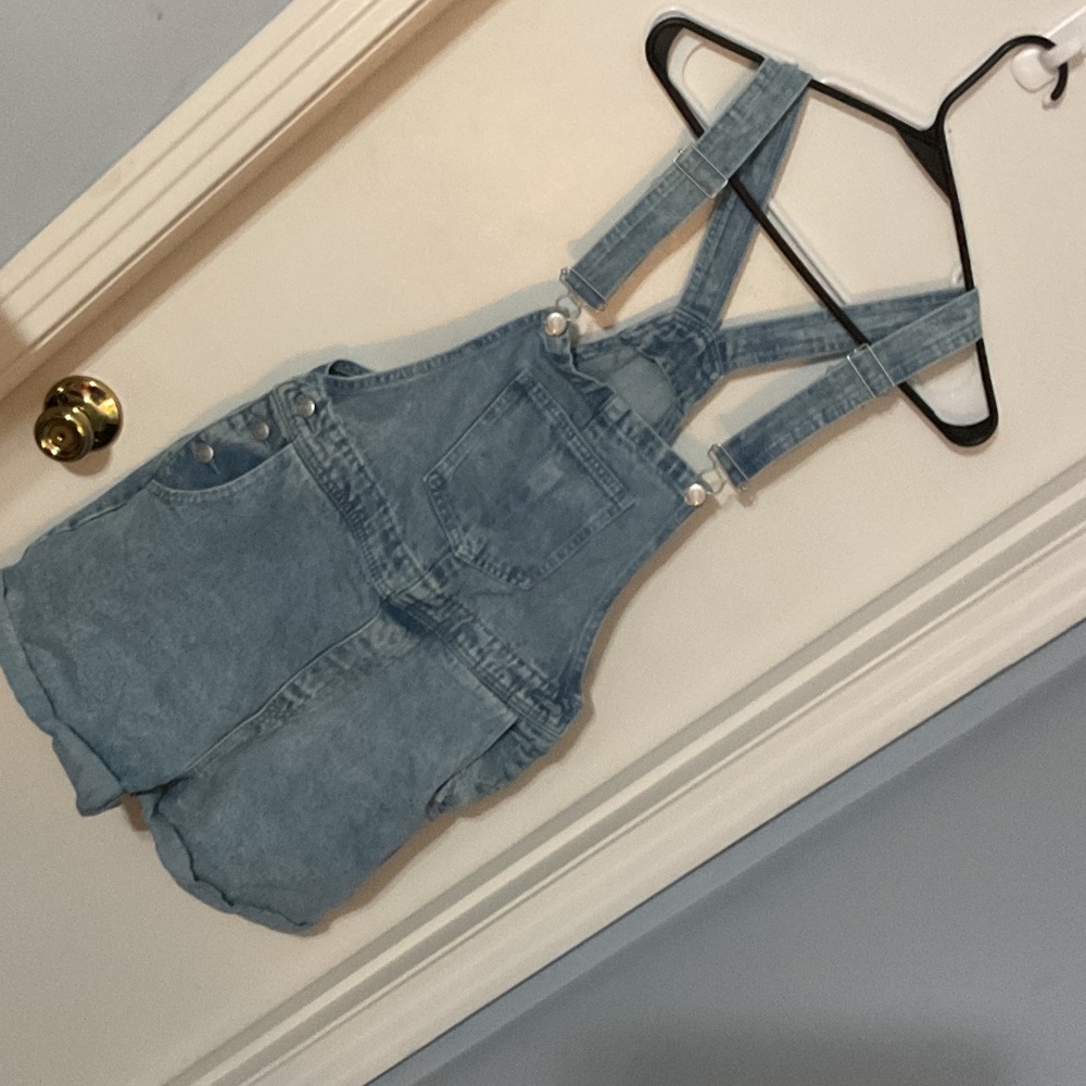 SHEIN Light Blue Denim Romper